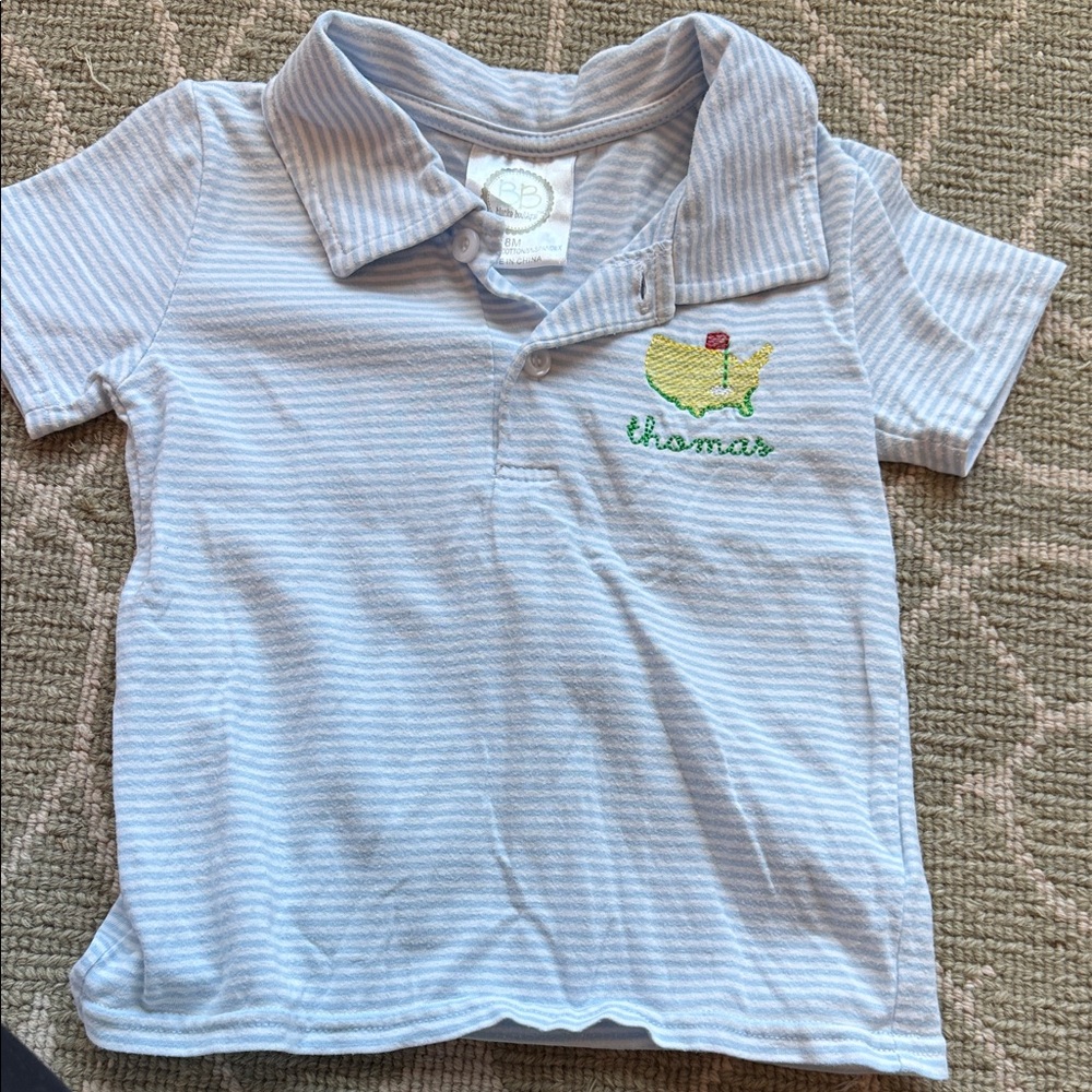 Masters Polo “Thomas” Light Blue Striped Kids Polo Shirt 18 Months